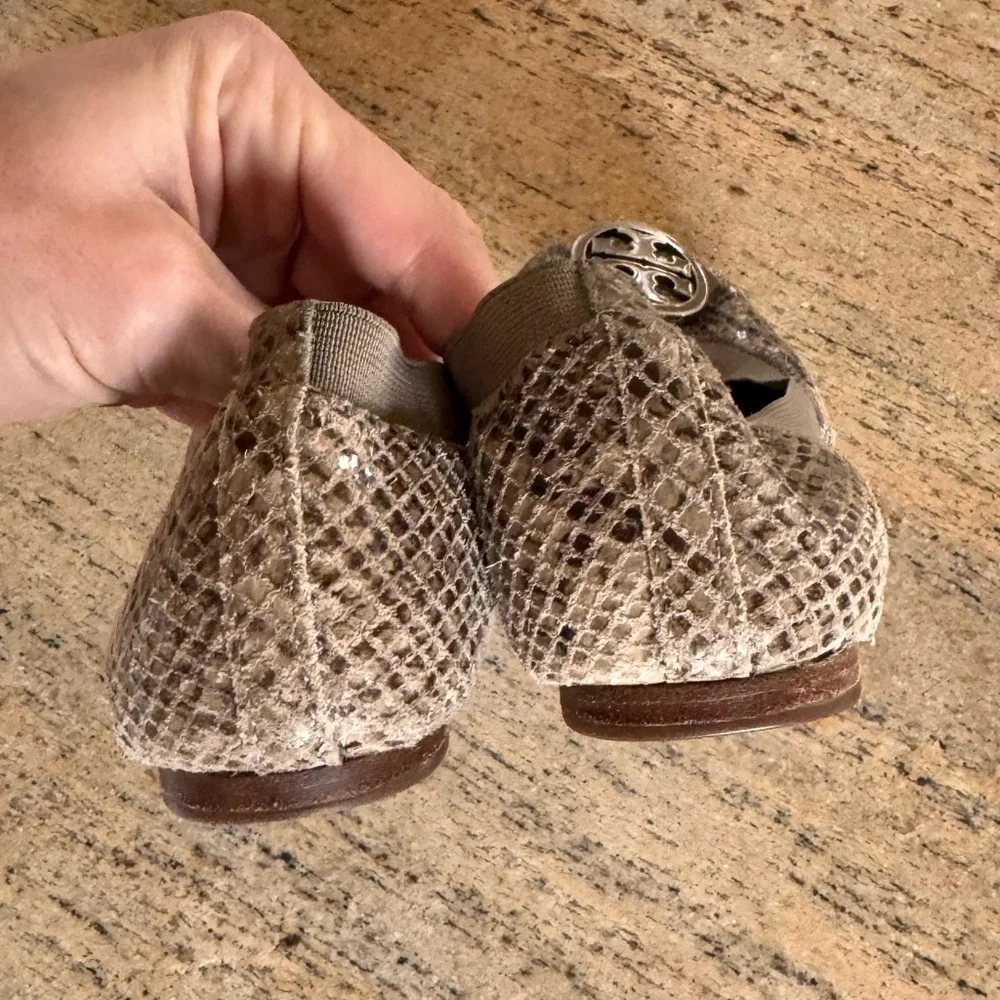Tory Burch | Snakeskin Ballet Flats grey gray two-tone python sz 6